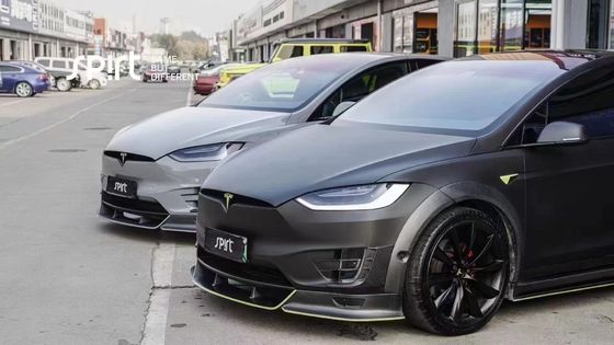 Model Tesla X Włókno węglowe Zestaw nadwozia Model X Włókno węglowe przednie usta dyfuzor Spoiler maszyna koło łukowe szerokie zestaw nadwozia