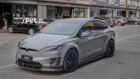 Model Tesla X Włókno węglowe Zestaw nadwozia Model X Włókno węglowe przednie usta dyfuzor Spoiler maszyna koło łukowe szerokie zestaw nadwozia