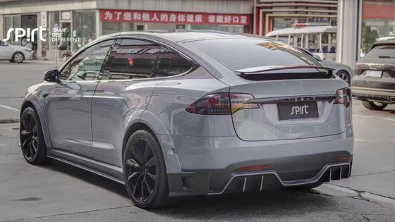 Model Tesla X Włókno węglowe Zestaw nadwozia Model X Włókno węglowe przednie usta dyfuzor Spoiler maszyna koło łukowe szerokie zestaw nadwozia