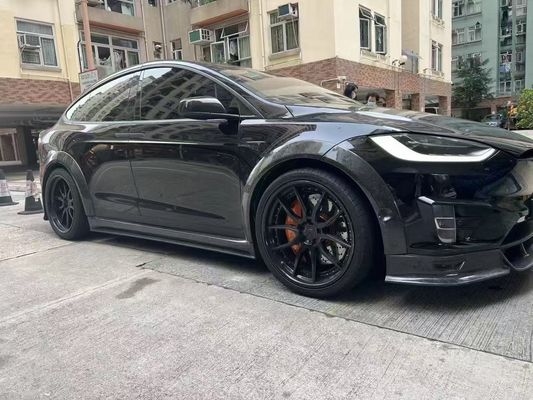 Model Tesla X Włókno węglowe Zestaw nadwozia Model X Włókno węglowe przednie usta dyfuzor Spoiler maszyna koło łukowe szerokie zestaw nadwozia