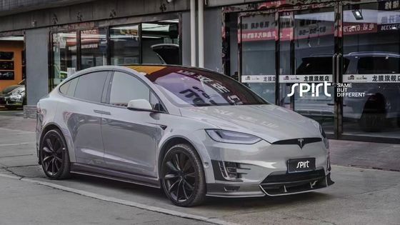 Model Tesla X Włókno węglowe Zestaw nadwozia Model X Włókno węglowe przednie usta dyfuzor Spoiler maszyna koło łukowe szerokie zestaw nadwozia