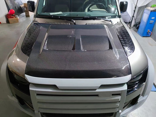 Kapużka z włókna węglowego dla Land Rover Defender Materiał z włókien węglowych Defender Uaktualniona okładka SVR