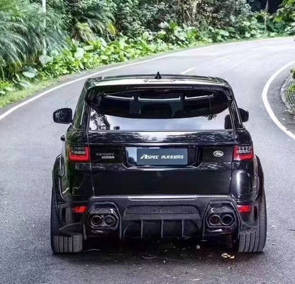Runde ASPEC Style CF&amp; FRP Wide Body Kit Front Bumper Rear Bumper Side Skirt Fender dla Land Rover RANGE ROVE SPORT 2014-2017