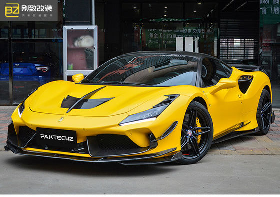Paktechz Style Carbon Fiber Kit dla Ferrari F8 Carbon Fiber Body Kit Przednia łopatka tylny dyfuzor spoiler
