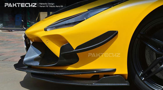 Paktechz Style Carbon Fiber Kit dla Ferrari F8 Carbon Fiber Body Kit Przednia łopatka tylny dyfuzor spoiler