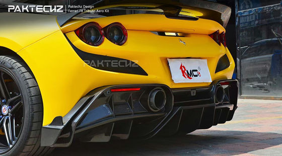 Paktechz Style Carbon Fiber Kit dla Ferrari F8 Carbon Fiber Body Kit Przednia łopatka tylny dyfuzor spoiler