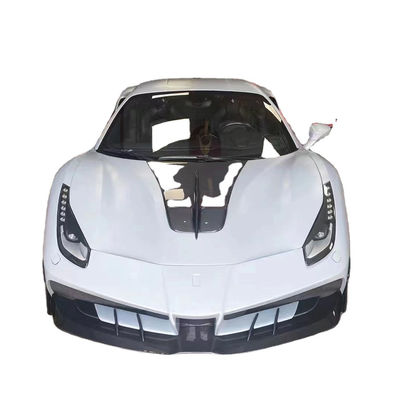 Dla Ferrari 488 Zestaw nadwozia z włókna węglowego 488 Zmodernizowany styl Misha Przedni i tylny zderzak spoiler Hood Zestaw nadwozia z włókna węglowego