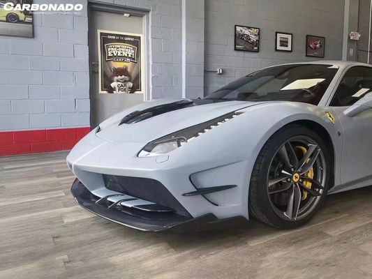 Dla Ferrari 488 Zestaw nadwozia z włókna węglowego 488 Zmodernizowany styl Misha Przedni i tylny zderzak spoiler Hood Zestaw nadwozia z włókna węglowego