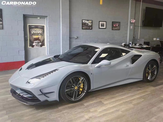 Dla Ferrari 488 Zestaw nadwozia z włókna węglowego 488 Zmodernizowany styl Misha Przedni i tylny zderzak spoiler Hood Zestaw nadwozia z włókna węglowego