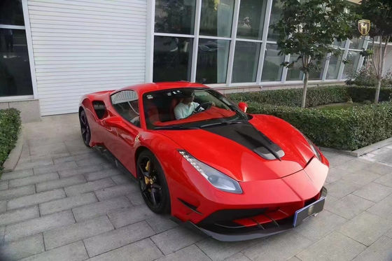 Dla Ferrari 488 Zestaw nadwozia z włókna węglowego 488 Zmodernizowany styl Misha Przedni i tylny zderzak spoiler Hood Zestaw nadwozia z włókna węglowego