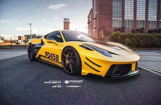 Dla Ferrari 458 Zestaw nadwozia z włókna węglowego 458 Modernizowany styl PD przedni i tylni zderzak spoiler z kapeluszem nadwozia
