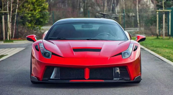 Dla Ferrari 458 Zestaw nadwozia z włókna węglowego 458 Modernizowany styl PD przedni i tylni zderzak spoiler z kapeluszem nadwozia