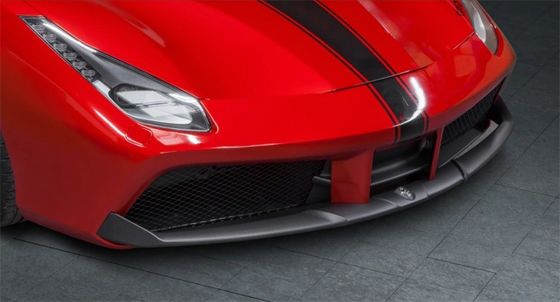 Dla Ferrari 488 Włókno węglowe zestaw 488 Modernizowany styl Capristo Włókno węglowe przednie usta dyfuzor spoiler