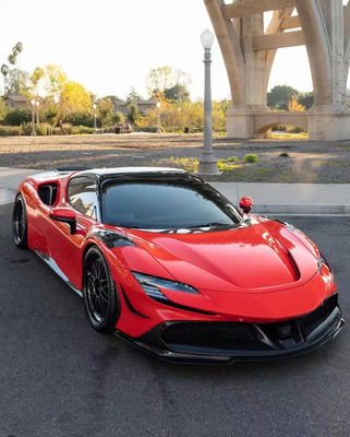 Do Ferrari SF90 Zestaw nadwozia z włókna węglowego SF90 Modernizacja stylu RYFT Skok w dół przedni dyfuzor warg spoiler zestaw nadwozia