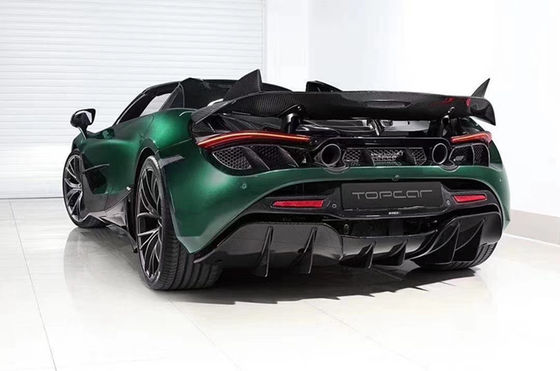 Włókno węglowe Włókno węglowe zestaw nadwozia dla McLarena 720S 720 Zmodernizowany styl TOPCAR Przednia łopatka tylny dyfuzor Spoiler Cover