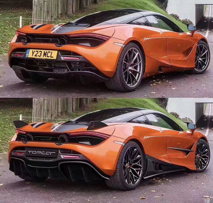 Włókno węglowe Włókno węglowe zestaw nadwozia dla McLarena 720S 720 Zmodernizowany styl TOPCAR Przednia łopatka tylny dyfuzor Spoiler Cover