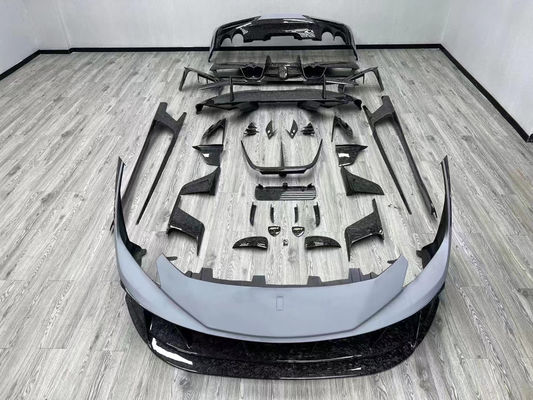 Niebieski F8 Ferrari Body Kit F8 MSY Style Front Bumper Lip Body Kit Spoiler Side Skirts