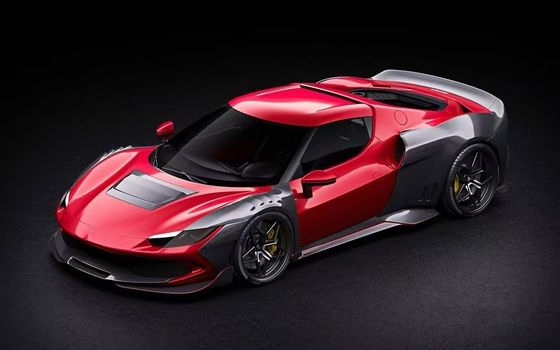 Czerwony Ferrari 296 Automobile Body Kit ZE Style Diffuser Włókno węglowe