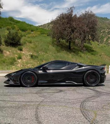 SF90 Ferrari Włókno węglowe Body Kit 1016 Style Front Lip Air Intake Black Spoiler Fender