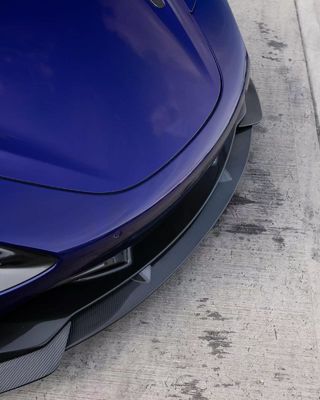 Niebieski 720s szeroki zestaw McLaren Włókno węglowe przednie usta dyfuzor spoiler zestaw