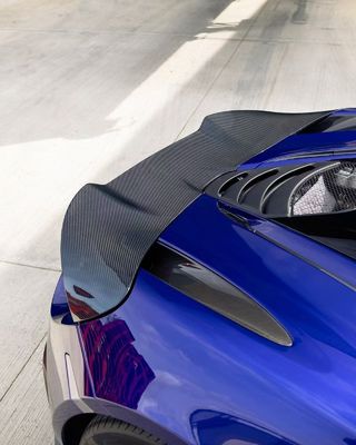 Niebieski 720s szeroki zestaw McLaren Włókno węglowe przednie usta dyfuzor spoiler zestaw