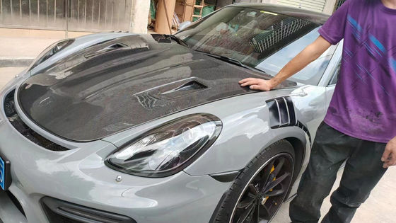 Produkty z włókien węglowych dla Porsche 981 Boxster Węglowodanowa kaputa 981 Węglowodanowa pokrywka włazu silnika 2013-2015