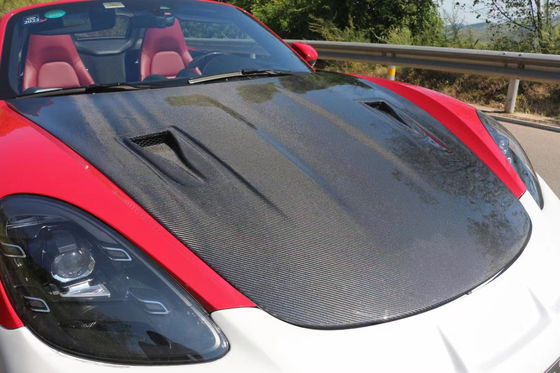 Wysokiej jakości okładka z włókien węglowych dla Porsche 718 Boxster Okładka z włókien węglowych dla pokładu silnika 718 Upgrade GT4