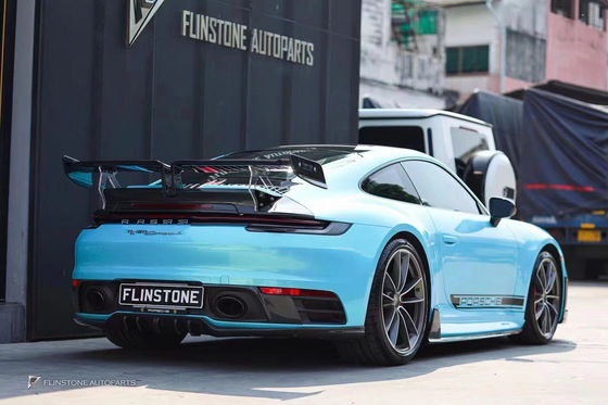 Dla Porsche 911 992 Zestaw nadwozia z włókna węglowego 911 992 Zmodernizowany styl TechArt Przedni łopatka dyfuzor spoiler bok spódnica zestaw nadwozia