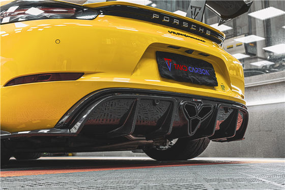 Do Porsche 718 Boxster Cayman Body Kit Materiał włókna węglowego 718 Węglowy tylny dyfuzor EVO Style 718 Węglową