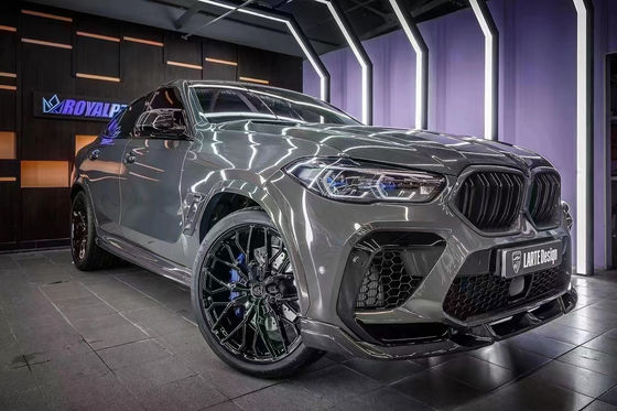 Części samochodowe dla BMW X6M F96 Zestaw nadwozia z włókna węglowego X6M F96 Zmodernizowany styl projektowania LARTE Front Shovel Diffuser Spoiler Body Kit