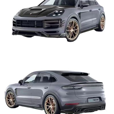 Do Porsche Cayenne Włókno węglowe Body Kit Cayenne Włókno węglowe przedni dyfuzor wargi spoiler górne skrzydło kaptur suknia boczna