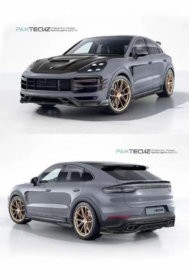Do Porsche Cayenne Włókno węglowe Body Kit Cayenne Włókno węglowe przedni dyfuzor wargi spoiler górne skrzydło kaptur suknia boczna