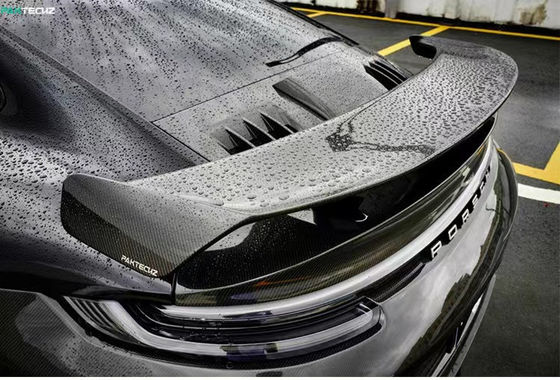 Dla Porsche 992 Turbo Włókno węglowe Spoiler 992 Turbo Ugrade Paktechz Style Włókno węglowe