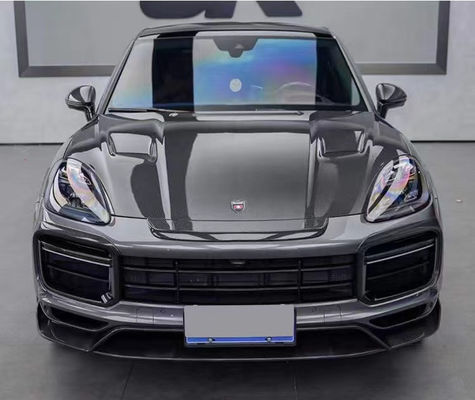 Dla Porsche Cayenne Węglowodanowy szeroki zestaw Cayenne Modernizuje w stylu MSY Węglowodanowy przedni dyfuzor spoiler Hood