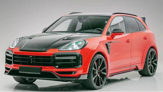 Dla Porsche Cayenne Węglowodanowy szeroki zestaw Cayenne Modernizuje w stylu MSY Węglowodanowy przedni dyfuzor spoiler Hood