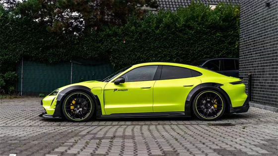 Do Porsche Taycan szerokokadłubowy zestaw Taycan Uaktualnia PD-style Węglowe włókno przednie usta Dyfuzor spoiler bok spódniczka koło łuk