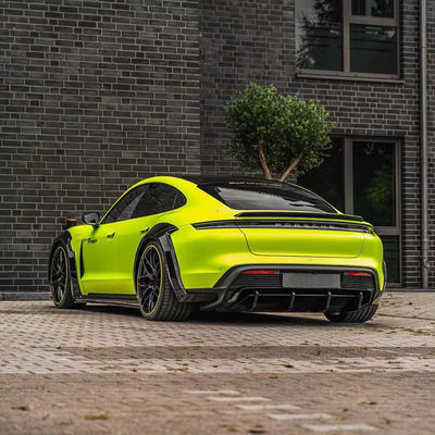 Do Porsche Taycan szerokokadłubowy zestaw Taycan Uaktualnia PD-style Węglowe włókno przednie usta Dyfuzor spoiler bok spódniczka koło łuk