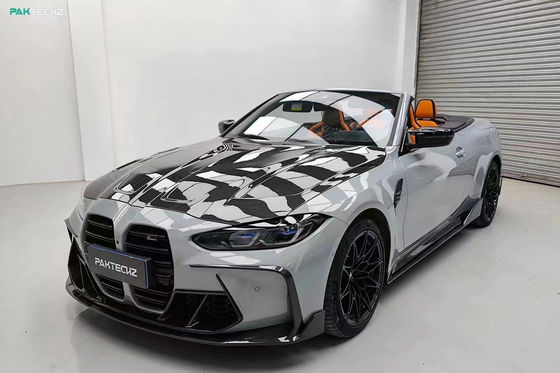 Do BMW G80 G82M3 M4 Zestaw nadwozia z włókna węglowego G80 G82M3 M4 Uaktualniony Paktechz Style Front Lip Diffuser Spoiler Hood