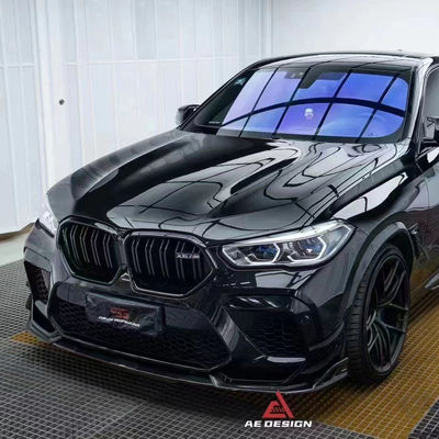 Do BMW X6M F96 Zestaw nadwozia z włókna węglowego X6M F96 Uaktualnia styl AE Włókna węglowego przedni dyfuzor warg spoiler