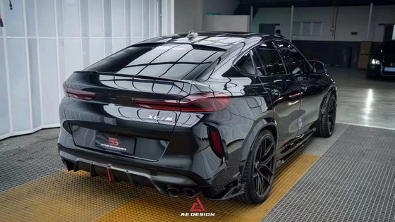 Do BMW X6M F96 Zestaw nadwozia z włókna węglowego X6M F96 Uaktualnia styl AE Włókna węglowego przedni dyfuzor warg spoiler