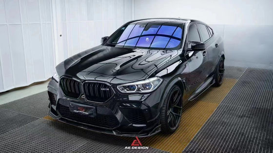 Do BMW X6M F96 Zestaw nadwozia z włókna węglowego X6M F96 Uaktualnia styl AE Włókna węglowego przedni dyfuzor warg spoiler