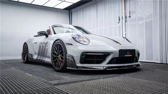 Dla Porsche 992s Węglowodanowy zestaw nadwozia 992s AE Style suchy węglowodanowy przedni dyfuzor spoiler boczny spódnica