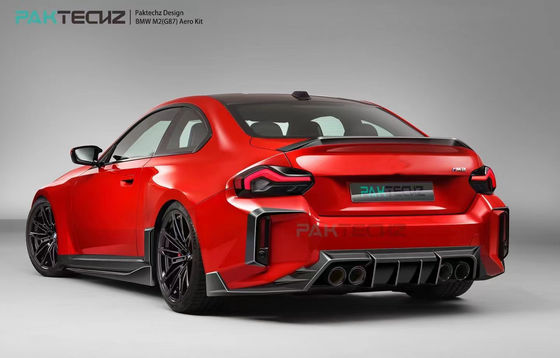 Do BMW M2 G87 Zestaw nadwozia z włókna węglowego M2 Modernizowany Paktechz Style Włókna węglowe przedni dyfuzor spoiler Hood