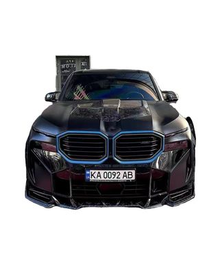 XM Bmw Wide Body Kit Włókno węglowe przednie spoiler wargi czarny