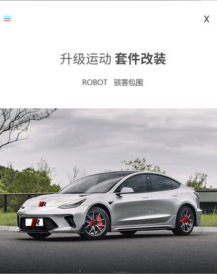 Nowy produkt Model 3 Body Kit Model 3 Przednie i tylne zderzaki 2019-2022 Włókno żywicowe