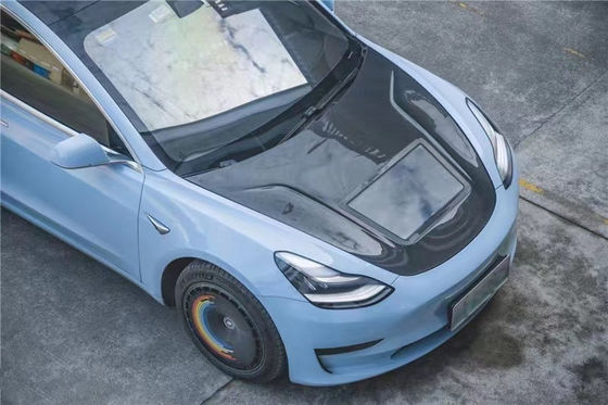 146 cm Model 3 Tesla Body Kit Plastyczny Przejrzysty Kapużka Włókna Węglowego
