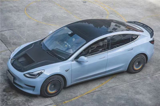 146 cm Model 3 Tesla Body Kit Plastyczny Przejrzysty Kapużka Włókna Węglowego
