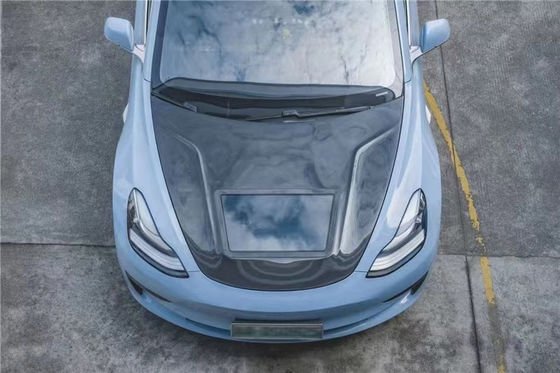 146 cm Model 3 Tesla Body Kit Plastyczny Przejrzysty Kapużka Włókna Węglowego