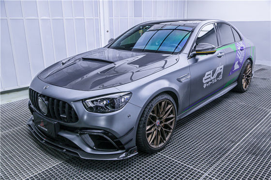 Części samochodowe Zestaw nadwozia z włókna węglowego dla Mercedesa E63S E63s Węglowodanowy przedni skok Dyfuzor Spoiler Węglowodanowy kaptur