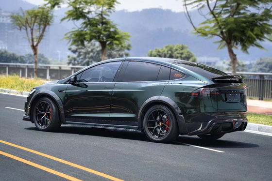 CMST Tesla Model X Body Kit Ciemnozielony Tesla Widebody Kit 2023 Front Lip Diffuser
